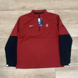Nike On Field Dri-Fit Stanford 1/4 Zip Pullover Sweatshirt Adult Size Large Logo